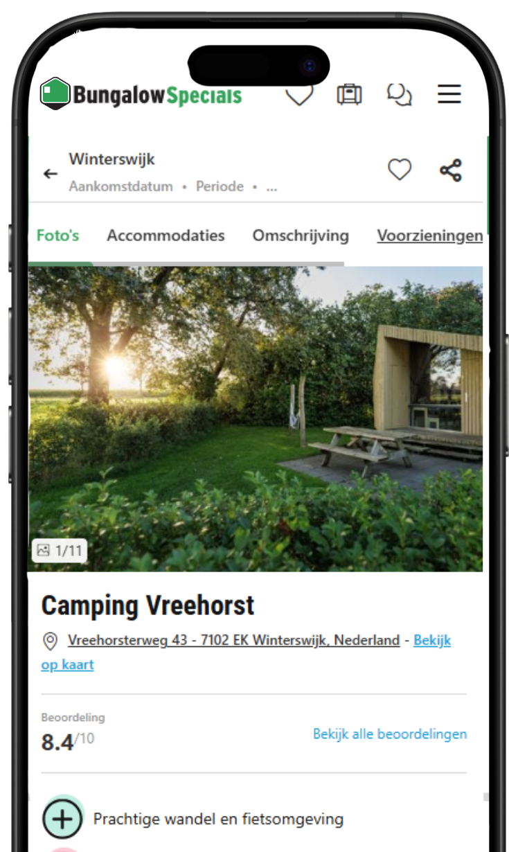 Camping Vreehorst mobile mockup